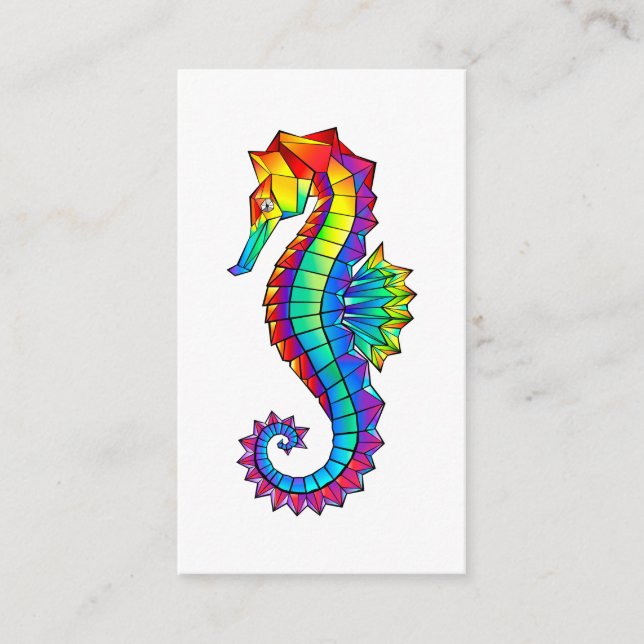Rainbow Polygonal Seahorse Enclosure Card (Front)