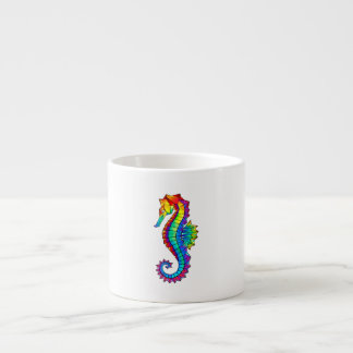 Rainbow Polygonal Seahorse Espresso Cup