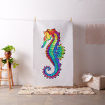 Rainbow Polygonal Seahorse Fabric