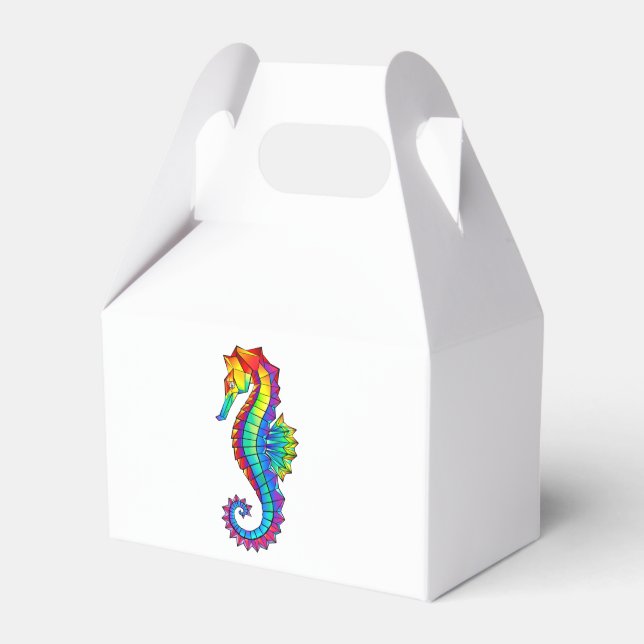 Rainbow Polygonal Seahorse Favor Boxes (Front Side)