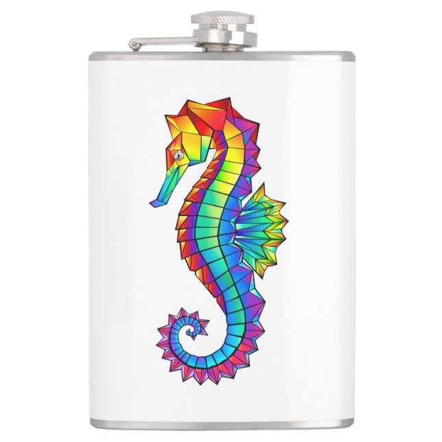 Rainbow Polygonal Seahorse Flask (Front)