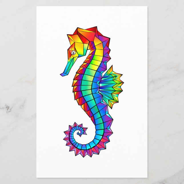Rainbow Polygonal Seahorse Flyer (Front)