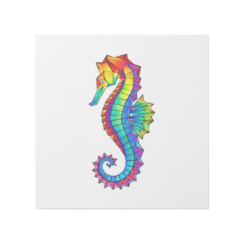 Rainbow Polygonal Seahorse Gallery Wrap