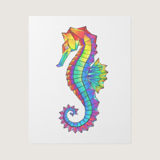 Rainbow Polygonal Seahorse Gallery Wrap