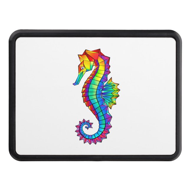 Rainbow Polygonal Seahorse Hitch Cover (Front)