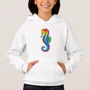Rainbow Polygonal Seahorse Hoodie