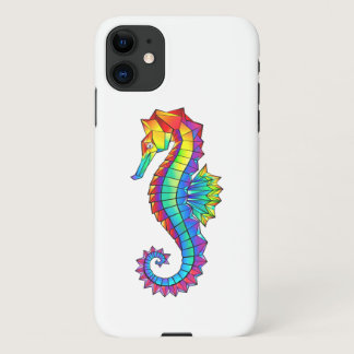 Rainbow Polygonal Seahorse iPhone 11 Case