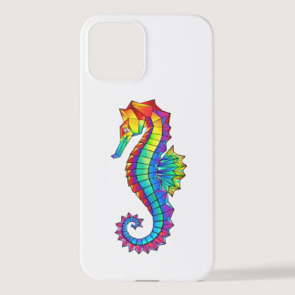 Rainbow Polygonal Seahorse iPhone 12 Case