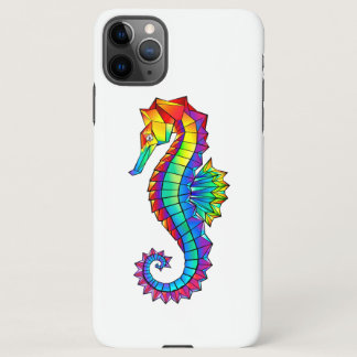 Rainbow Polygonal Seahorse iPhone 11Pro Max Case