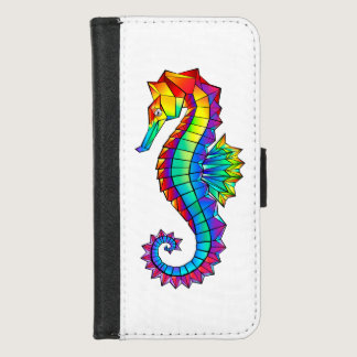Rainbow Polygonal Seahorse iPhone 8/7 Wallet Case