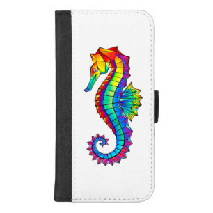 Rainbow Polygonal Seahorse iPhone 8/7 Plus Wallet Case