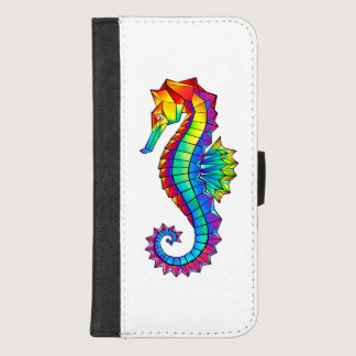 Rainbow Polygonal Seahorse iPhone 8/7 Plus Wallet Case
