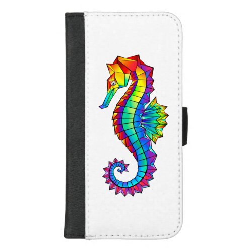 Rainbow Polygonal Seahorse iPhone 87 Plus Wallet Case