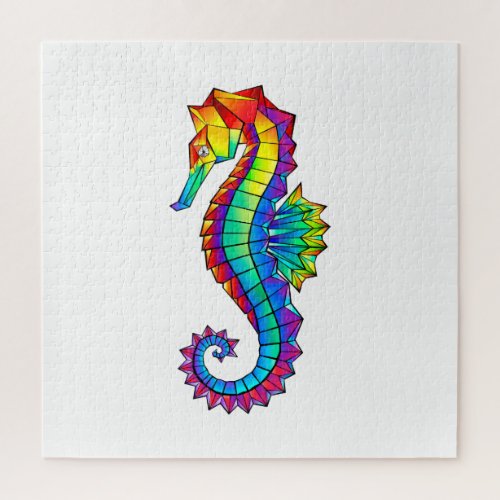 Rainbow Polygonal Seahorse Jigsaw Puzzle