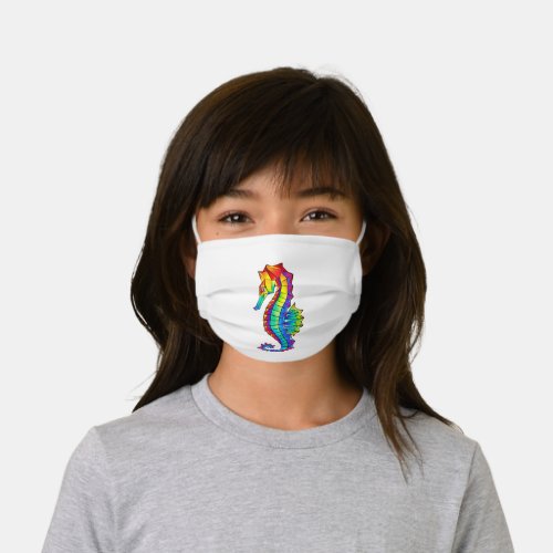 Rainbow Polygonal Seahorse Kids Cloth Face Mask