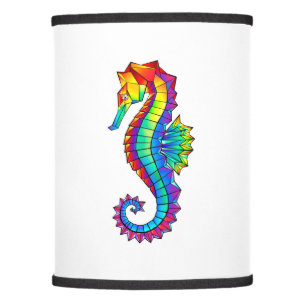 Rainbow Polygonal Seahorse Lamp Shade
