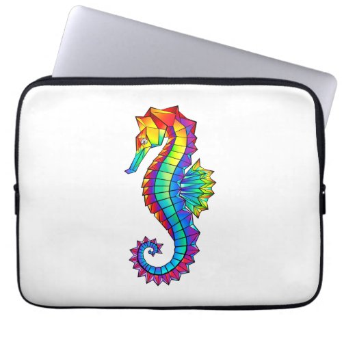 Rainbow Polygonal Seahorse Laptop Sleeve