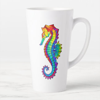 Rainbow Polygonal Seahorse Latte Mug