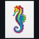 Rainbow Polygonal Seahorse Letterhead<br><div class="desc">Artistically drawn,  bright,  rainbow,  polygonal seahorse on white background. Bright tattoo.</div>