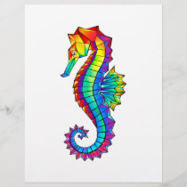 Rainbow Polygonal Seahorse Letterhead