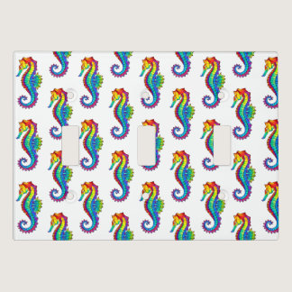 Rainbow Polygonal Seahorse Light Switch Cover