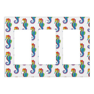 Rainbow Polygonal Seahorse Light Switch Cover