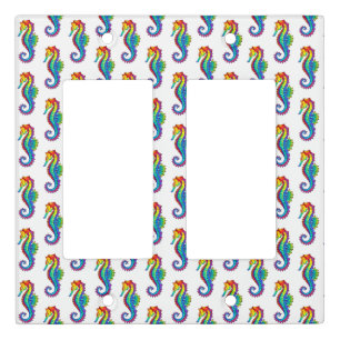 Rainbow Polygonal Seahorse Light Switch Cover