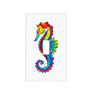 Rainbow Polygonal Seahorse Light Switch Cover