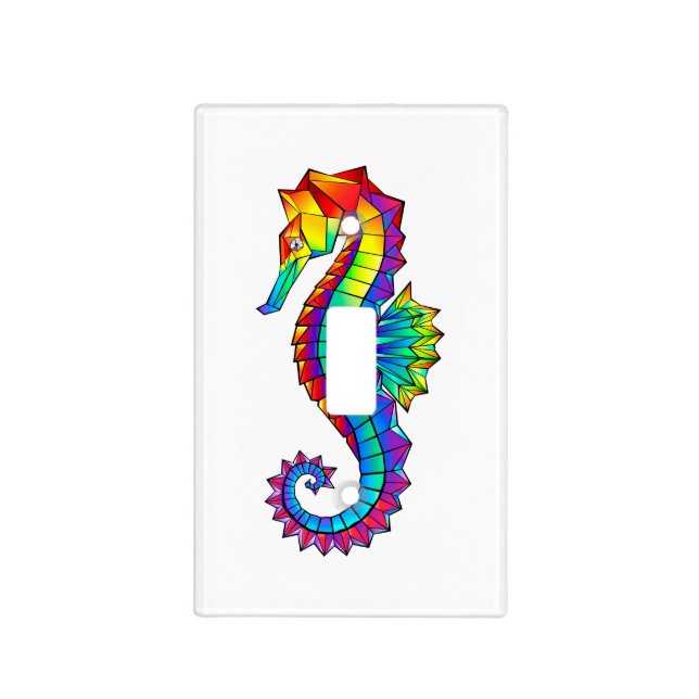 Rainbow Polygonal Seahorse Light Switch Cover (Front)