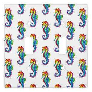 Rainbow Polygonal Seahorse Light Switch Cover