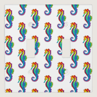 Rainbow Polygonal Seahorse Light Switch Cover
