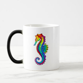Rainbow Polygonal Seahorse Magic Mug