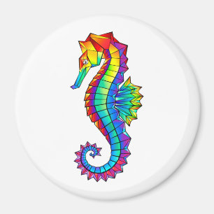 Rainbow Polygonal Seahorse Magnet