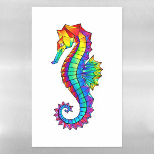 Rainbow Polygonal Seahorse Magnetic Dry Erase Sheet
