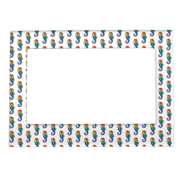 Rainbow Polygonal Seahorse Magnetic Frame (Front)