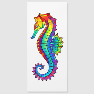 Rainbow Polygonal Seahorse Magnetic Invitation