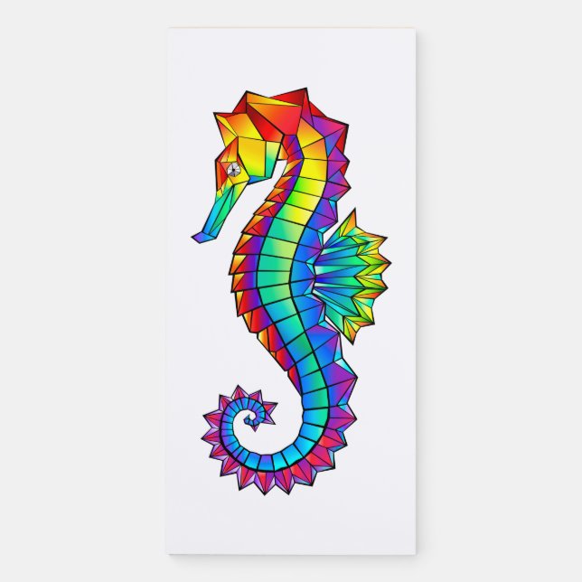 Rainbow Polygonal Seahorse Magnetic Notepad (Front)