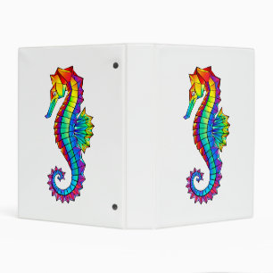 Rainbow Polygonal Seahorse Mini Binder
