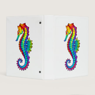 Rainbow Polygonal Seahorse Mini Binder
