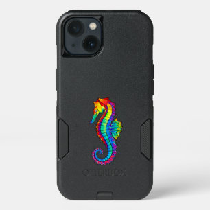 Rainbow Polygonal Seahorse iPhone 13 Case
