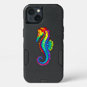 Rainbow Polygonal Seahorse iPhone 13 Case