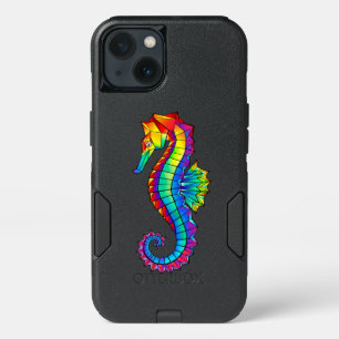 Rainbow Polygonal Seahorse iPhone 13 Case