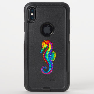 Rainbow Polygonal Seahorse OtterBox Commuter iPhone XS Max Case