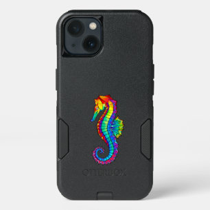 Rainbow Polygonal Seahorse iPhone 13 Case