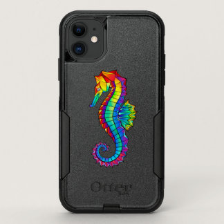 Rainbow Polygonal Seahorse OtterBox Commuter iPhone 11 Case