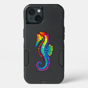 Rainbow Polygonal Seahorse iPhone 13 Case