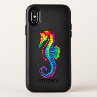 Rainbow Polygonal Seahorse OtterBox Symmetry iPhone XS Case