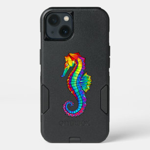 Rainbow Polygonal Seahorse iPhone 13 Case