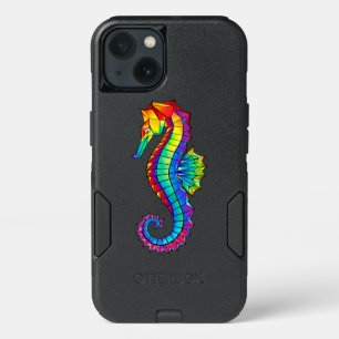Rainbow Polygonal Seahorse iPhone 13 Case