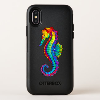 Rainbow Polygonal Seahorse OtterBox Symmetry iPhone X Case